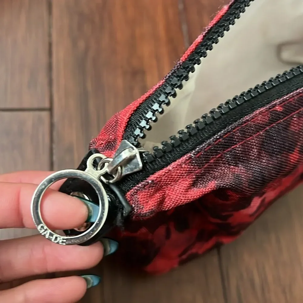 GA-DE Cosmetic Case - Red & Black Washable Zip Cosmetic Pouch - Like New